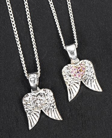 Angel Wings Heart Necklace