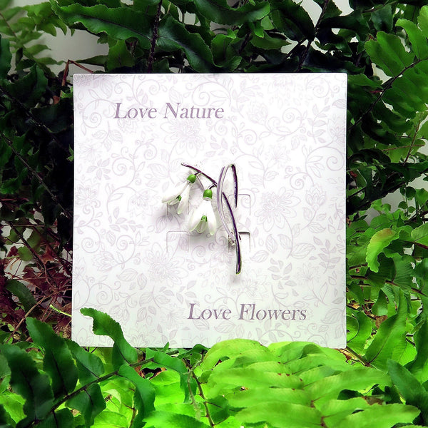Snowdrop Silver Brooch