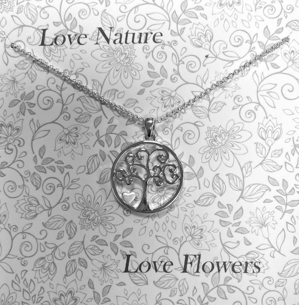 Tree of Life with Heart Pendant Necklace