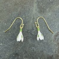 Snowdrop Drop Earrings - Gold Tone