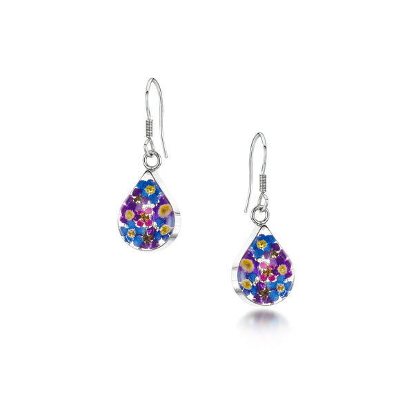 Sterling Silver Drop Earrings - Purple Haze - Teardrop