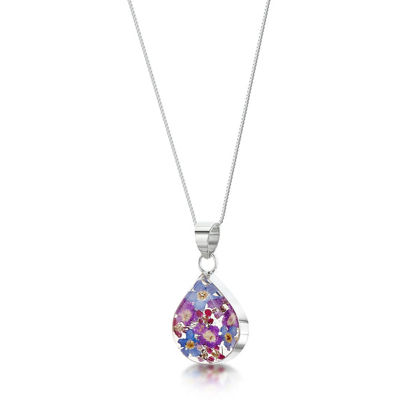Sterling Silver Pendant - Purple Haze - Medium Teardrop