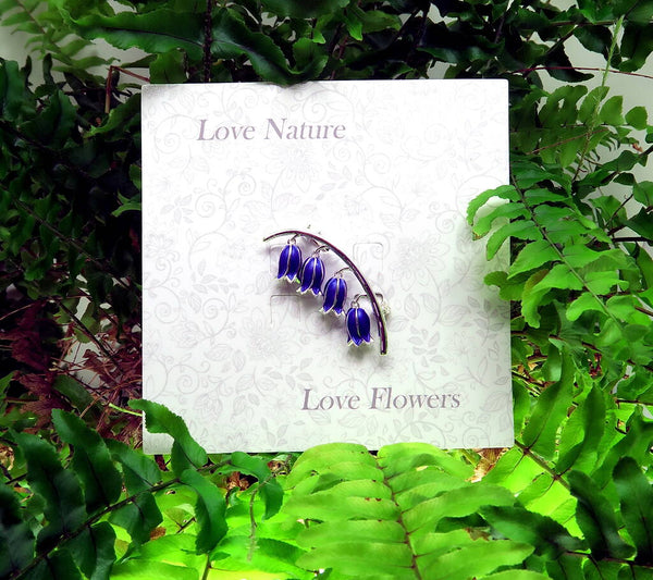 Bluebell Flower Dangly Brooch