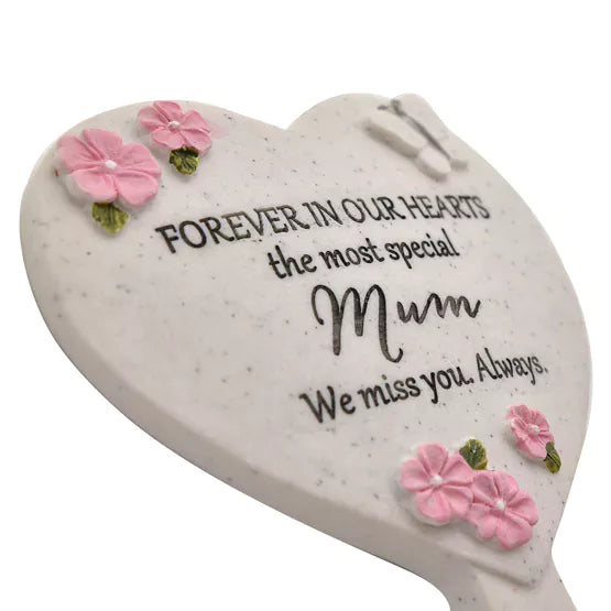 Thoughts Of You Heart Graveside Stake - Mum