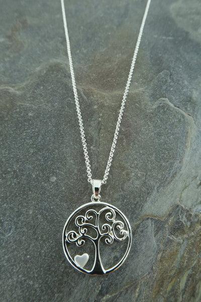 Tree of Life with Heart Pendant Necklace