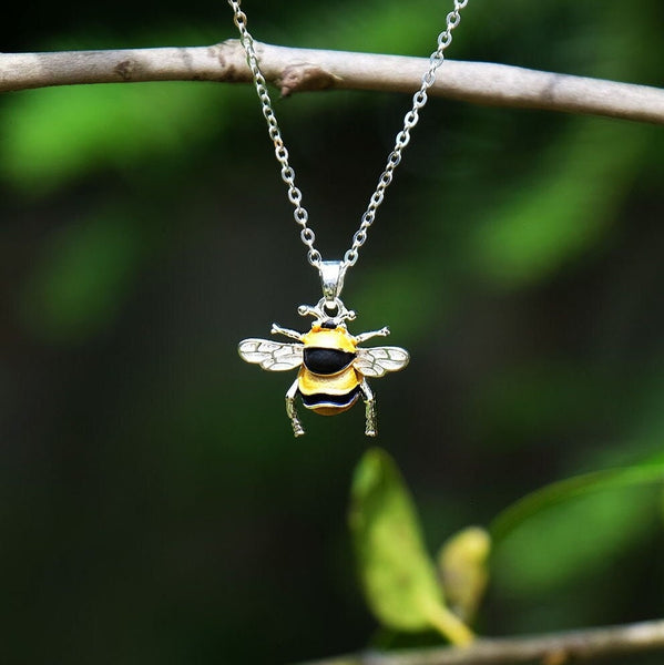 Bumble Bee Necklace in Silver