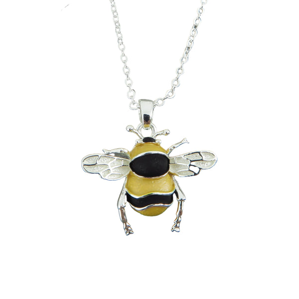 Bumble Bee Necklace in Silver
