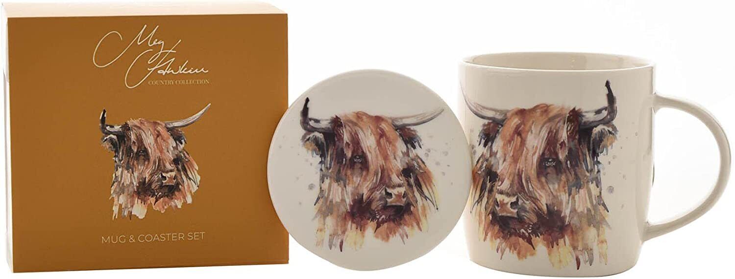 Meg Hawkins Mug & Coaster Set - Highland Cow