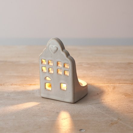 Ceramic Tea-Light House with Heart