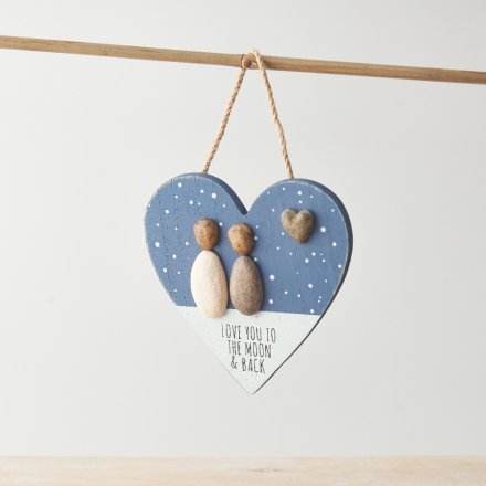 Pebble Heart Hanging Decoration