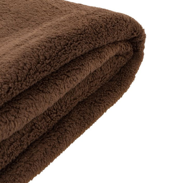 Kilburn & Scott Teddy Fleece Throw - Chocolate