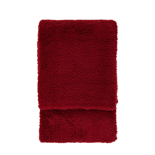 Kilburn & Scott Teddy Fleece Throw - Merlot