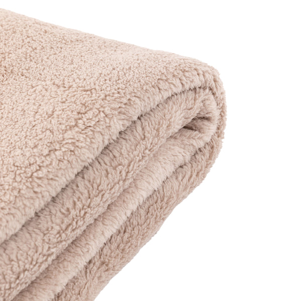 Kilburn & Scott Teddy Fleece Throw - Taupe