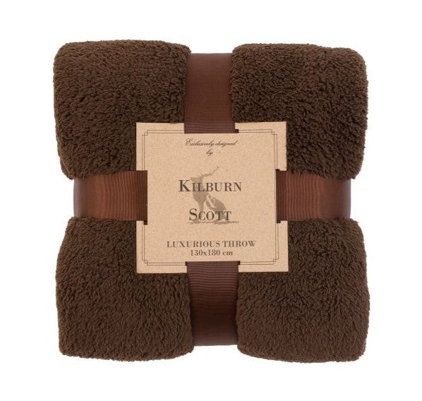 Kilburn & Scott Teddy Fleece Throw - Chocolate