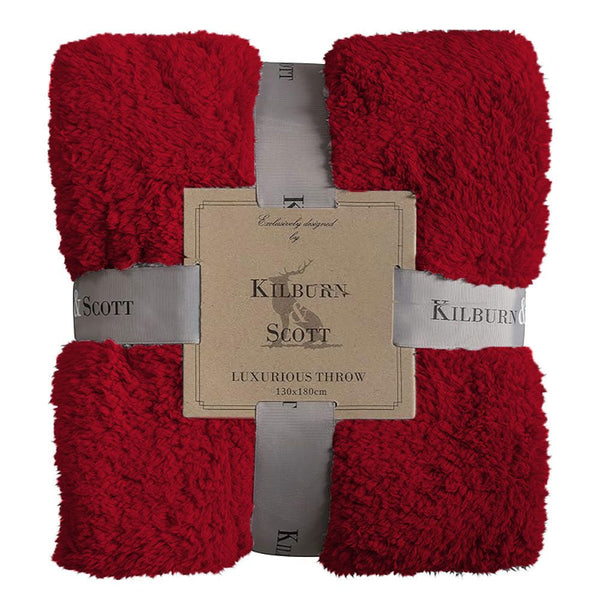 Kilburn & Scott Teddy Fleece Throw - Merlot