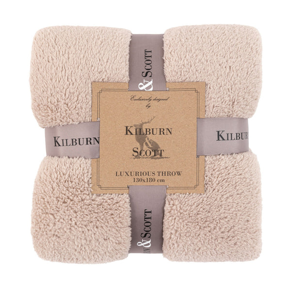 Kilburn & Scott Teddy Fleece Throw - Taupe