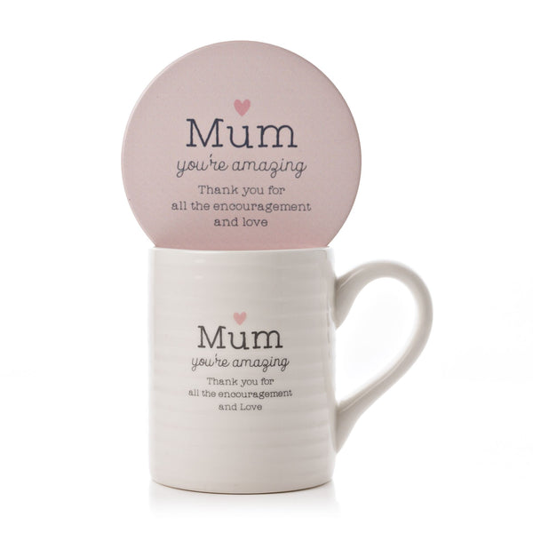 Love Life Mug & Coaster Set - Mum