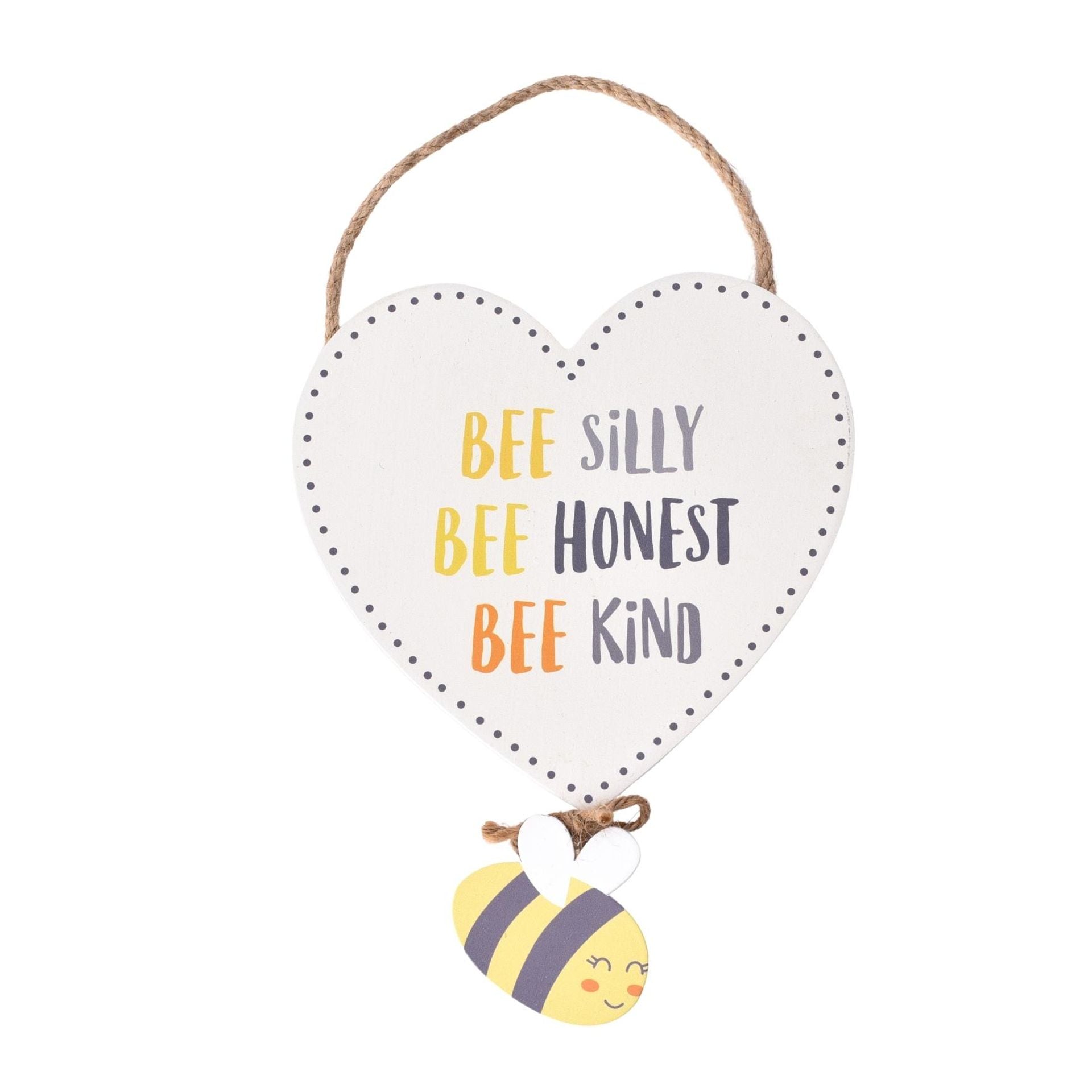 Love Life Heart Plaque - Bee Silly Honest Kind