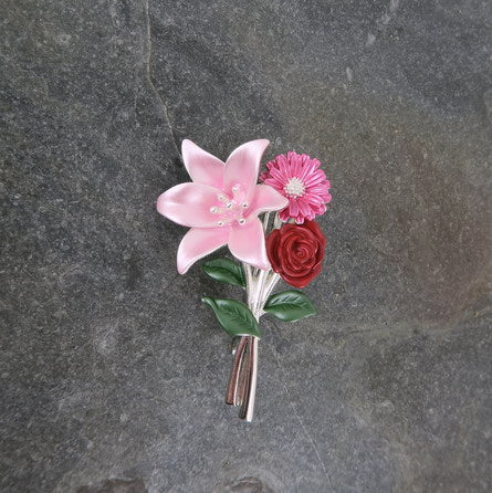 Mixed Bouquet of Flowers Brooch