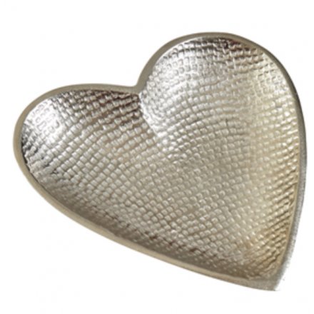Silver Aluminium Heart Dish