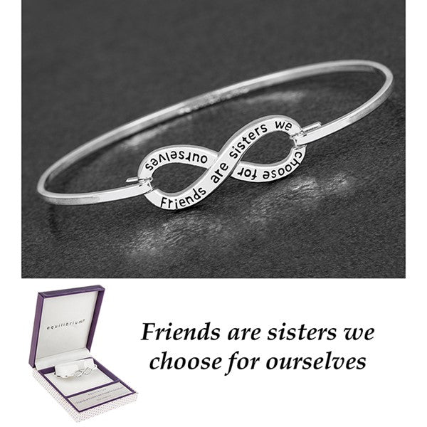 Equilibrium Silver Plated Infinity Bangle Friends