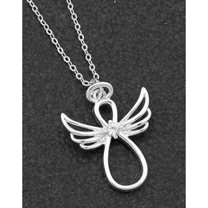 Equilibrium Guardian Angel Pretty Silver Plated Necklace