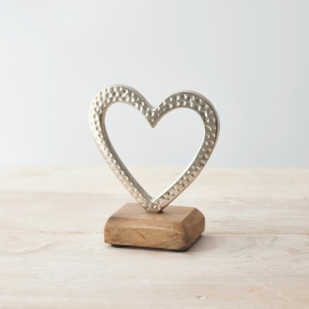 Hammered Heart on Block 12cm