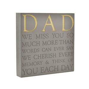 Thoughts of You Memorial Square Plaque - Dad