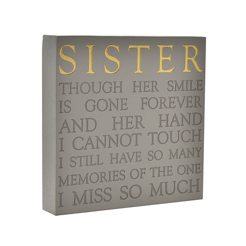 Thoughts of You Memorial Square Plaque - Sister