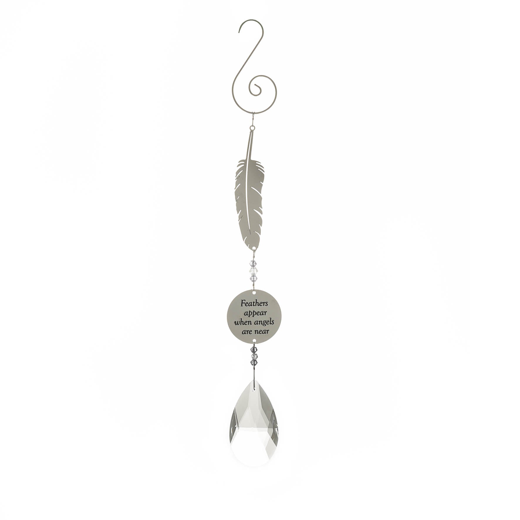 Thoughts Of You Crystal Metal Hanger - Feathers